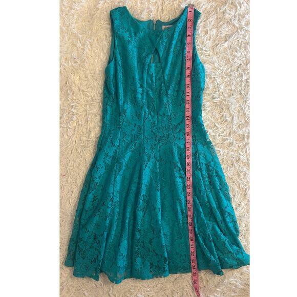 Danny & Nicole Women's Size 4 Teal Lace Fit & Flare Skater Dress #0573 - Picture 9 of 11